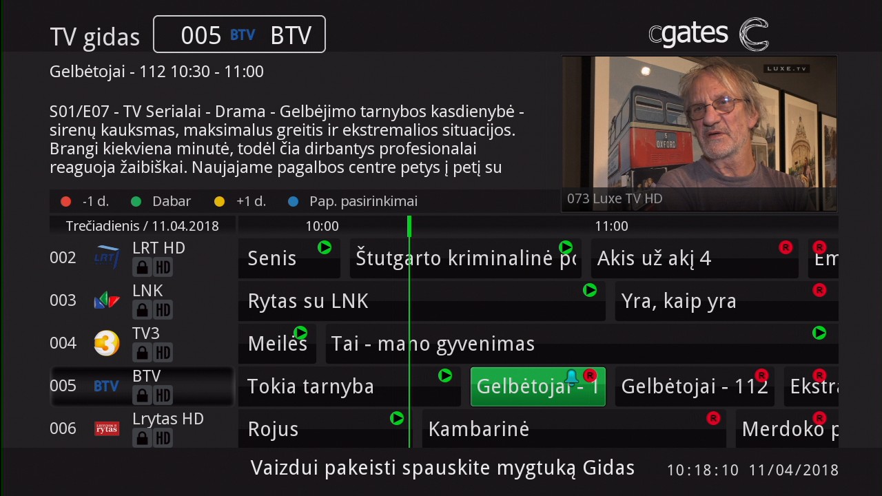 EPG navigacija