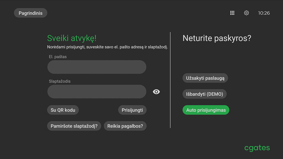 Cgates TV auto prisijungimas Cgates TV auto prisijungimas