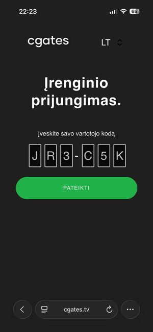Cgates TV prisijungimas - kodas Cgates TV prisijungimas - kodas