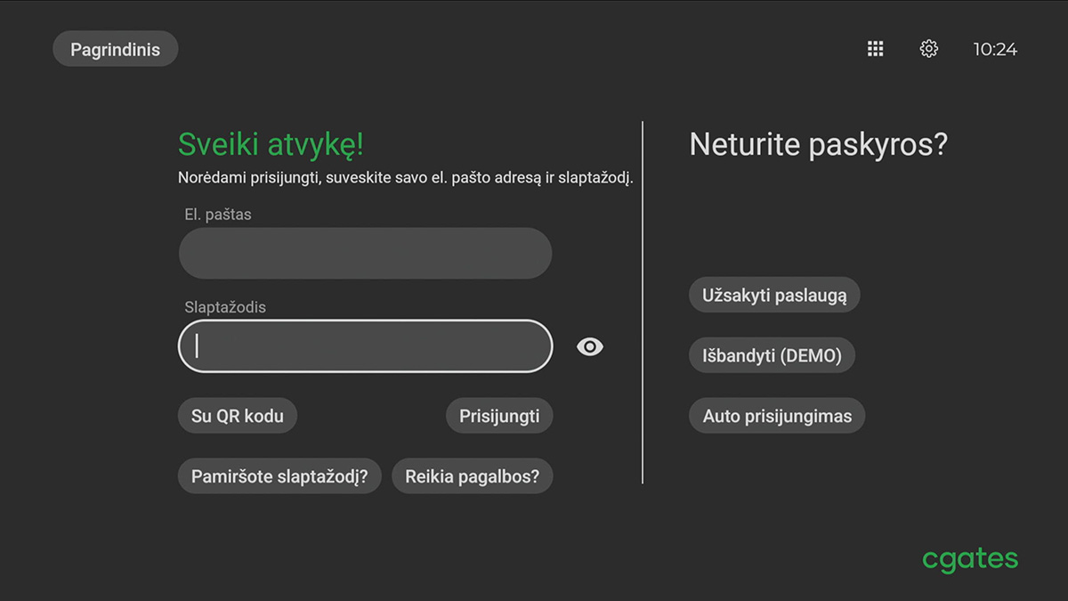 Cgates TV prisijungimo langas Cgates TV prisijungimo langas