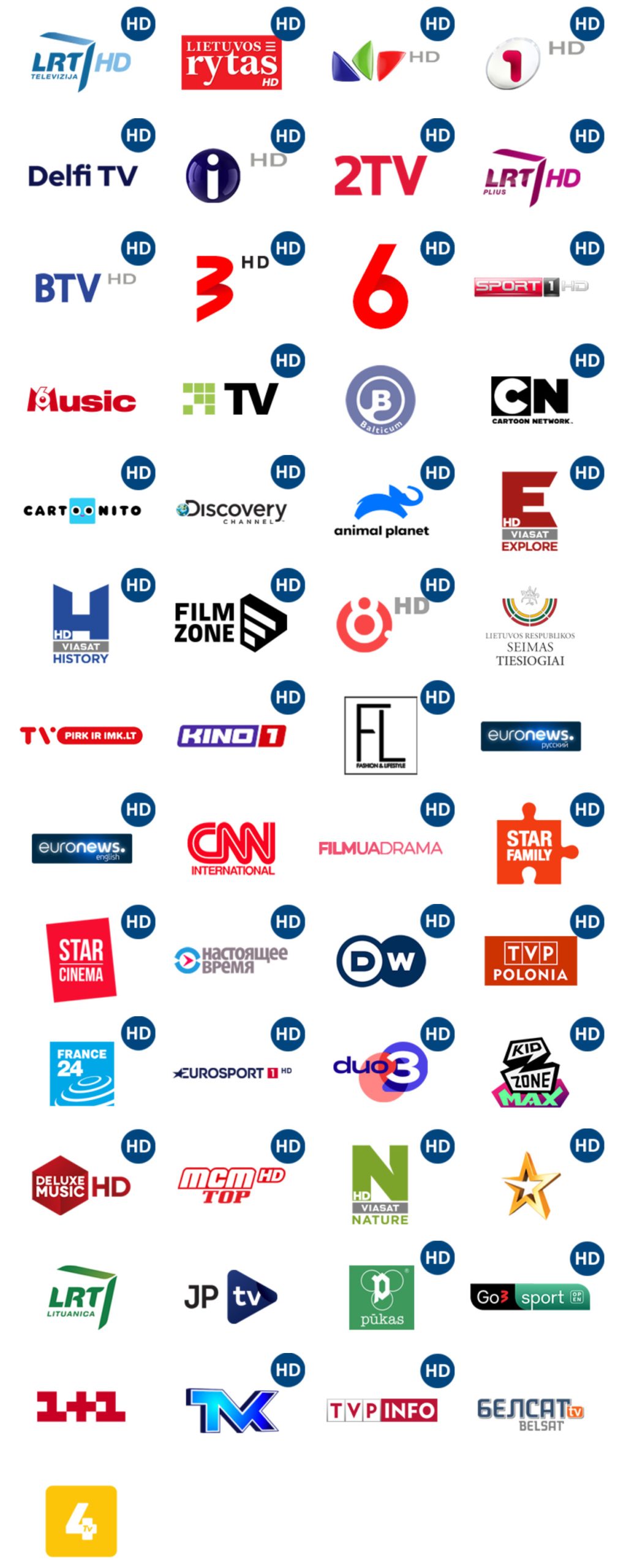 T-vartai Vidutinis TV planas